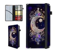 BEOTIWAD Moon Star Galaxy Floral Pattern Car Insurance and Registration Holder,PU Leather Vehicle Glove Box Paperwork Wallet Case Document Essential Documents Organizer for Driver's License Cards