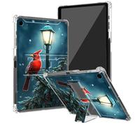 BEOTIWAD Northern Cardinal Bird Clear Case for Samsung Galaxy Tab A9 8.7 Inch 2023 Model (SM-X110/X115/X117) with Kickstand and Pencil Holder,Transparent TPU Back Shockproof Shell Cover
