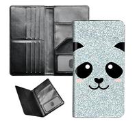 BEOTIWAD Passport Wallet Passport Family Holder RFID Blocking Zipper Travel Card Organizer with Wrist Strap Document Organizer for Women Men, Funny Panda