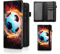 BEOTIWAD Premium Leather Checkbook Cover -Fire Soccer Theme Design Check Book Holder Wallet - RFID Blocking Wallet for Men & Women