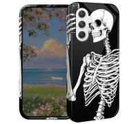 BEOTIWAD Skeleton Taking Selfie Phone Case for Samsung Galaxy A35 5G 6.6" Hard PC Full Protective Cover Design Shockproof Protective Cover for Galaxy A35 5G
