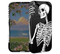 BEOTIWAD Skeleton Taking Selfie Phone Case for Samsung Galaxy A73 6.7" Hard PC Full Protective Cover Design Shockproof Protective Cover for Galaxy A73