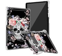 BEOTIWAD Sugar Skull Clear Case for iPad Air 5th / 4th Generation (2022/2020 Release) 10.9" with Kickstand and Pencil Holder,Transparent TPU Back Shockproof Shell Cover