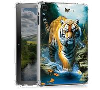 BEOTIWAD Tiger Butterfly Clear Tablet Case for Samsung Galaxy Tab A7 Lite 8.7 Inch 2021 Model (SM-T220/T225/T227),Transparent Slim TPU Back Shockproof Shell Cover for Galaxy Tab A7 Lite