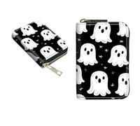 BEOTIWAD Zipper Wallet Wallet,Credit Card Holder for Women Men, Business Card Holder RFID Blocking Holder Case Card Holder KeyChain Wallet ID Case Travel Wallet, Cute Witches, Small