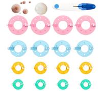 BeoTnp 17PCS Pom Pom Maker, Pom Pom Kit, Pom Pom Craft Maker Set for Crafting, for DIY Home Decorations, Gift Decor, Handmade, Hats, Scarves, Bags and Clothes Accessories