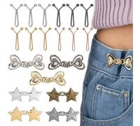 BeoTnp 19 PCS Waist Tightener Clips Set, Waist Cincher, Trouser Clips, with Five Point Star Design,Heart Shaped, U Shape Fasteners, Adjustable Waistband for Loose Jeans
