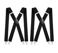 BeoTnp 2PCS Braces For Men Trousers, Suspenders, Mens Braces For Trousers With Strong Clips, Adjustable Elastic Suspenders, 34 x 12cm, Black, Suitable for Formal Occasions and Casual Wear