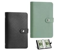 BeoTnp 2pcs Money Saving Wallet, Money Wallet, Money Wallets for Saving, Budget and Consumption Planning for Daily, Birthdays, Holidays, Travel and Commuting(Black, Green)
