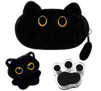 BeoTnp 3 Pcs Cat Pencil Case, Cute Pencil Case, Special Pencil Cases, Animal Pencilcase with Kawaii Stationery Organiser Gifts for College Secondary High School Teenagers Teacher Women Adult