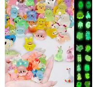 BeoTnp 70 Pcs Little Resin Animals, Mini Luminous Resin Animals, Miniature Little Small Animal, For The Decoration Of Miniature Landscape Fairy Garden Dollhouse(Random Color)