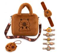 BeoTnp 8 Pcs Capybara Gifts, 2-In-1 Capybar a Bag, Capyb ara Gifts For Girls, C apybara Plush, Essential Accessorie, Cute Capyb ara Themed Accessories For School Travel Daily Use