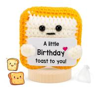 BeoTnp Emotional Support Gift, Positive Crochet Toast Set, Emotional Support Crochet With Wishes Card, Ideal for Birthdays, Desk Decor, Encouraging Gifts for Men, Women, Good Friends