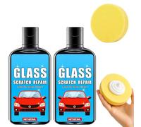 BeoTnp Glass Scratch Remover, 4pcs Windscreen Repair Kit, Glass Scratch Repair Kit With Applicator Sponges, Automobile Maintenance Parts, For DIY Windows, Rearview Mirrors And Household Use