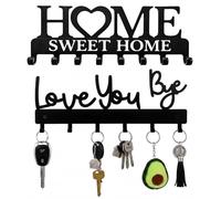 BeoTnp Key Holder for Wall, Two-Piece Key Holder with Sturdy Hooks, Ideal for Entryway Key Storage and Office Accessory Organisation, Compact Wall Decor Enhancement for Home and Office Use