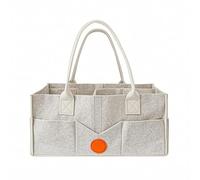 BeoTnp Nappy Caddy, Baby Essentials for Newborn, Washable Felt Baby Caddy with Multiple Compartments, 33 x 23 x 18 cm Portable Caddies Organiser for Diaper Storage(Beige)