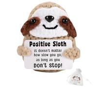BeoTnp Positive Crochet Animals, Inspirational Positive Crochet Sloth, Emotional Support with Positive Affirmations Cards, Knitted Sloths Inspirational Gifts, Birthday Graduation Gifts