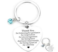 BeoTnp Thank You Gift, 1PCS 2.6cm Elegant Stainless Steel Keychain With Thank You Gifts For Women Engraving, Leaving Gifts for Women and Present for Coworkers, Friends, Family Members
