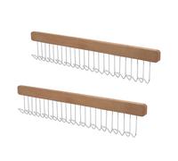 Beowanzk 2 Pack Tie Hanger for Wardrobe with 8 or 12 Hooks, Pull-Out Tie Rack, Belt Hanger for Hanging Belts, Ties, Scarves, Underwear, Hats (12 Hooks)