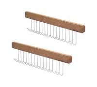 Beowanzk 2 Pack Tie Hanger for Wardrobe with 8 or 12 Hooks, Pull-Out Tie Rack, Belt Hanger for Hanging Belts, Ties, Scarves, Underwear, Hats (8 Hooks)