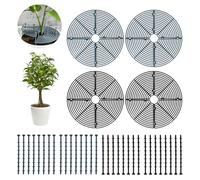 Beowanzk 4 Pcs Plant Pot Soil Guard, Cuttable Plant Protectors, Soil Protectors for Planters with Non-Slip Fixture, Plant Pot Cover for Prevent Children and Pets from Tipping Over (Round)