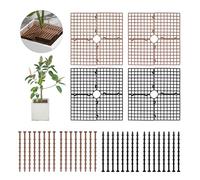 Beowanzk 4 Pcs Plant Pot Soil Guard, Cuttable Plant Protectors, Soil Protectors for Planters with Non-Slip Fixture, Plant Pot Cover for Prevent Children and Pets from Tipping Over (Square)