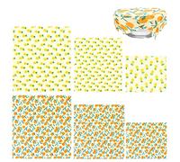 Beowanzk Beeswax Food Wrap, Reusable Sandwich Wrap, Fridge Wraps, Wax Paper for Food, Sandwich Wraps, Eco Environmentally Friendly Fresh Keeping for Longer Wax Paper Set of 6