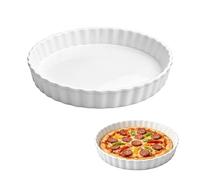 Beowanzk Ceramic Pie Dish, Pie Pan for Baking, Round Baking Dish, for Oven, BBQ, Pizza, Pie Pan, Tart Pan(25.4 X4cm)