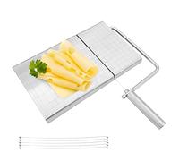 Beowanzk Cheese Slicer, Multipurpose Cheese Cutter, Wire Cutter, Silver Stainless Steel, 5" x 8", for Cutting Cheese Butter Fruit
