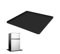 Beowanzk Silicone Anti-Slip Pad for Refrigerator & Washing Machine, High Stability, 23.6x23.6 Inch Leak-Proof Floor Protector with 0.76 Inch Raised Edges - Easy to Clean, Waterproof & Durable