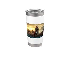 Beowulf Arrives in Denmark with Warriors Vikings Boat Myth Stainless Steel Insulated Tumbler