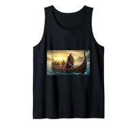 Beowulf Arrives in Denmark with Warriors Vikings Boat Myth Tank Top