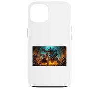 Beowulf Battles the Monster Grendel at Night nordic saga Case for iPhone 13