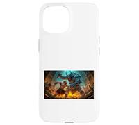 Beowulf Battles the Monster Grendel at Night nordic saga Case for iPhone 15