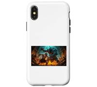 Beowulf Battles the Monster Grendel at Night nordic saga Case for iPhone X/XS