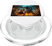 Beowulf Battles the Monster Grendel at Night nordic saga PopSockets PopGrip for MagSafe