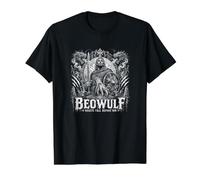 Beowulf Beasts Fall Before Him Viking Epic Value Graphic T-Shirt, Men, Black, M