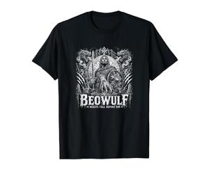 Beowulf Beasts Fall Before Him Viking Epic Value Graphic T-Shirt, Men, Black, S