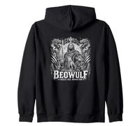 Beowulf Beasts Fall Before Him Viking Epic Zip Hoodie