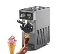 BeoyNot 750W Commercial Ice Cream Maker, Yogurt Machine, 80-100 blocks/H Output, Continuous dispensing, with LED Screen, for Home Bars Coffee Shop Restaurant Grey