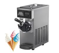 BeoyNot 750W Rolled Ice Cream Maker, Soft Serve Ice Cream Machine, with 606W Powerful Compressor for Rapid Cooling, Continuous dispensing, for milk tea shops and dessert shops Grey