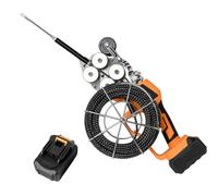 BeoyNot Automatic Fish Tape Tools, Electric Cable Lead Pipe Wearer Stringing Machine, with 2 Batterys, 40m/Min Stringing Wire, for Running Wire Through Walls, Electrical Wiring Work with1battery