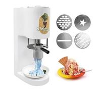 BeoyNot Spaghetti Ice Cream Press Machine, 4 Types Noodle Forming Outlets, Commercial Electric Gelato Maker, 30L/Hr, Space Saving Design, Stainless Steel for Ice Cream Shops white