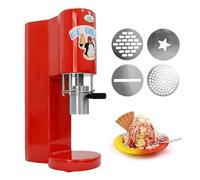 BeoyNot Spaghetti Ice Cream Press Machine, 4 Types Noodle Forming Outlets, Commercial Electric Gelato Maker, 30L/Hr, Space Saving Design, Stainless Steel for Ice Cream Shops red