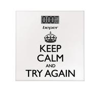 BEPER 40.821 Digital Weighing Scale, Keep Calm Fantasy, Ultra-thin, White