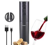BEPER P102ACP103 USB Rechargeable Electric Corkscrew, Wine Bottle Opener, with Foil Cutter, for Corks and Synthetic Corks