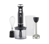 BEPER P102FRU151 4-in-1 Immersion Blender, Multifunction Mixer with 500ml Chopper, Whisks, 700ml Glass, 4 Stainless Steel Blades, Turbo & Pulse Blender, Removable Accessories, 1000 W