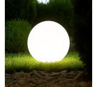 BEPER P207ILO226 RGB LED Garden Sphere Light, White and Multicolored Light with Twilight Sensor, IP44 Waterproof, Solar Rechargeable with Outdoor Spike, Diameter 40 cm