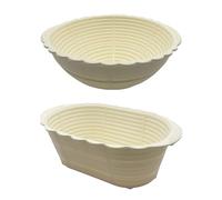 bephible Collapsible Bread Proofing Basket Round Bowl Sure Here's A Product Title for Listing 2pcs Silicone Set Oval Sourdough Banneton Kitchen Baking White