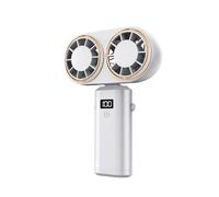 bephible Cooling Fan Sure Here's A Product Title for Listing Portable Handheld with Digital Display 90 Degree Foldable Low Noise Rechargeable Turbo 5 Speed White